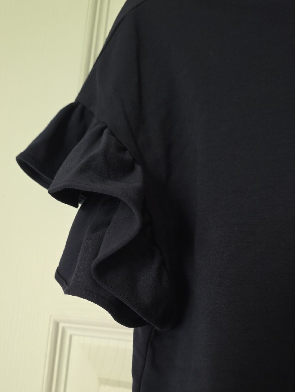 Navy Ruffle-Sleeve Short-Sleeve Top - Picture 3 of 4